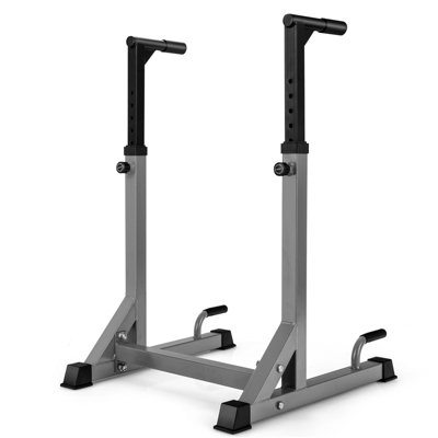 Costway Adjustable Dip Stand Multi function Dip up Station w 4 Foam wrapped Handle