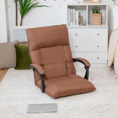 Costway Adjustable Floor Chair Gaming Floor Chair Lazy Sofa W/ Linkage Armrest