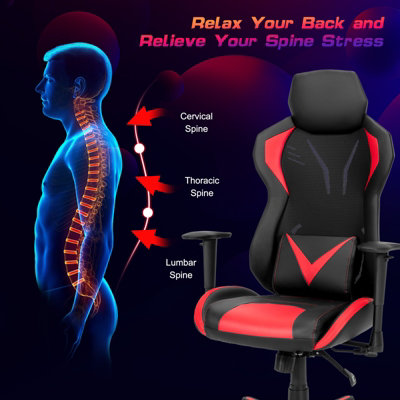 Costway Adjustable Height 360 Degrees Swivel Computer Gamer Chair ...