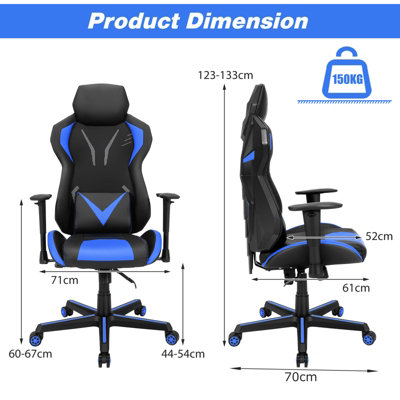 Costway Adjustable Height 360 Degrees Swivel Computer Gamer Chair ...