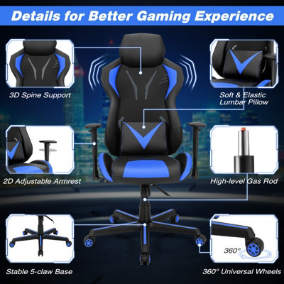 Costway Adjustable Height 360 Degrees Swivel Computer Gamer Chair ...