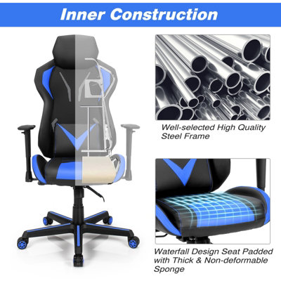 Costway Adjustable Height 360 Degrees Swivel Computer Gamer Chair ...