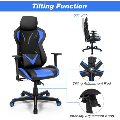 Costway Adjustable Height 360 Degrees Swivel Computer Gamer Chair ...