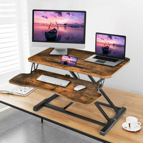 Costway Adjustable Standing Desk Converter Sit to Stand Desk Raiser with Keyboard Tray