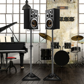 Costway Adjustable Studio Monitor Stands Pair Studio Speaker Stands W/ Triangular Base