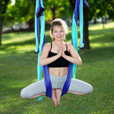 Costway Aerial Yoga Swing Set Sling Hammock Inversion Anti-Gravity with Durable Fabric - 3