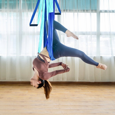 Costway Aerial Yoga Swing Set Sling Hammock Inversion Anti-Gravity with Durable Fabric - 5