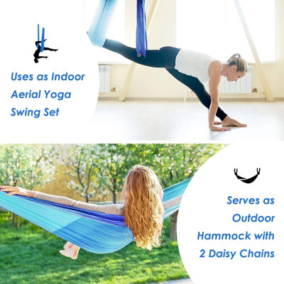 Costway Aerial Yoga Swing Set Sling Hammock Inversion Anti-Gravity with Durable Fabric - 6