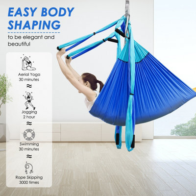 Costway Aerial Yoga Swing Set Sling Hammock Inversion Anti-Gravity with Durable Fabric - 7