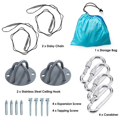 Costway Aerial Yoga Swing Set Sling Hammock Inversion Anti-Gravity with Durable Fabric - 9