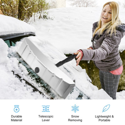 Costway Aluminum Snow Roof Rake 200cm to 630cm Telescoping Snow Removal Tool w/ Blade - 5
