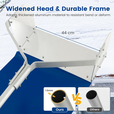 Costway Aluminum Snow Roof Rake Adjustable Snow Removal Tool Widened Head Design 6M - 4