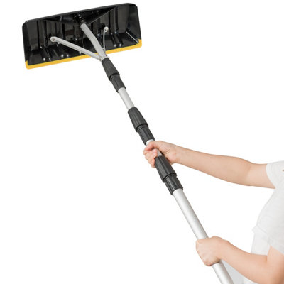 Costway Aluminum Snow Roof Rake Telescoping Snow Shovel Durable Multi-tool W/ Large Blade - 3