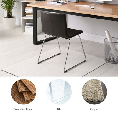 Costway Anti-Slip PVC Chair Protect Mat Clear Multi-Purpose Floor Protector Home Office - 7