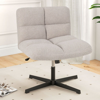 Costway Armless Home Office Chair Swivel Desk Chair Height Adjustable Task Vanity Chair