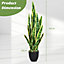 Costway Artificial Snake Plant Fake Sansevieria Faux Agave Fake Plant w/ Stable Pot