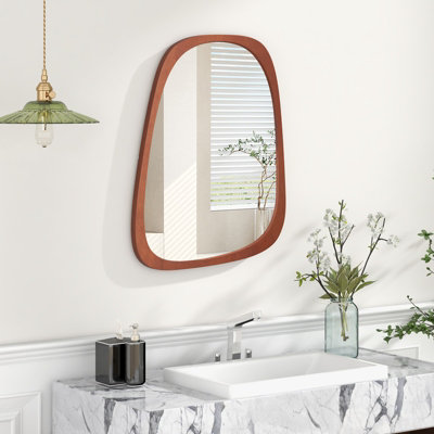 Costway Asymmetrical Mirror HD Odd Shaped Decorative Wall Mirror Irregular Shape for Bathroom Entryway