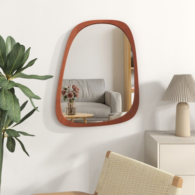 Costway Asymmetrical Mirror HD Odd Shaped Decorative Wall Mirror Irregular Shape for Bathroom Entryway - 4