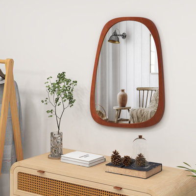 Costway Asymmetrical Mirror HD Odd Shaped Decorative Wall Mirror Irregular Shape for Bathroom Entryway - 5