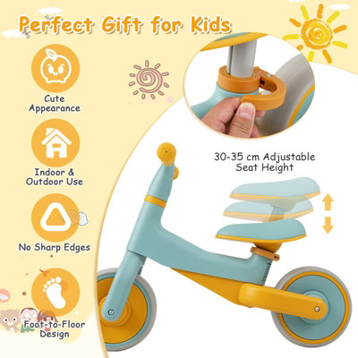 Costway Baby Balance Bike 2 Wheels Toddler First Bike No Pedal Infant Baby Walker Riding DIY at B Q