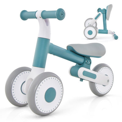 Costway Baby Balance Bike 4 Wheels Toddler First Bike No Pedal Infant Baby Walker Riding Toys