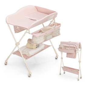 Costway Baby Changing Table Foldable Diaper Changing Station w/ Water Basin