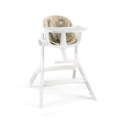 Costway Baby High Chair Adjustable Baby Newborn Feeding Chair w/ 5 Heights & Removable Tray