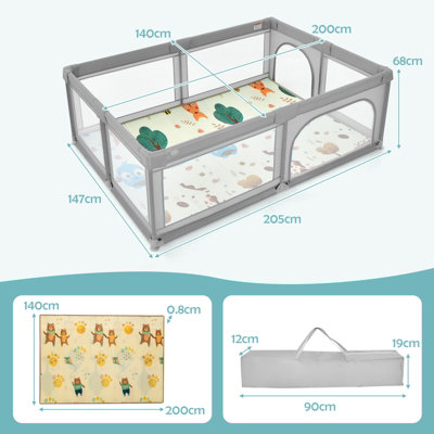 Costway Baby Playpen Child Safety Gate Portable Activity Area for Children
