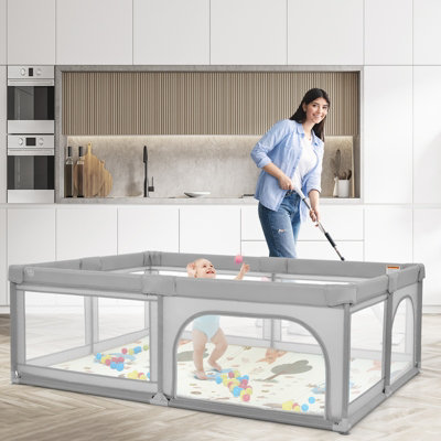 Costway Baby Playpen Child Safety Gate Portable Activity Area for Children - 4