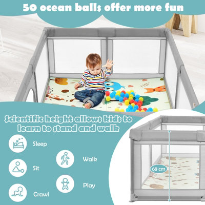 Costway Baby Playpen Child Safety Gate Portable Activity Area for Children - 6