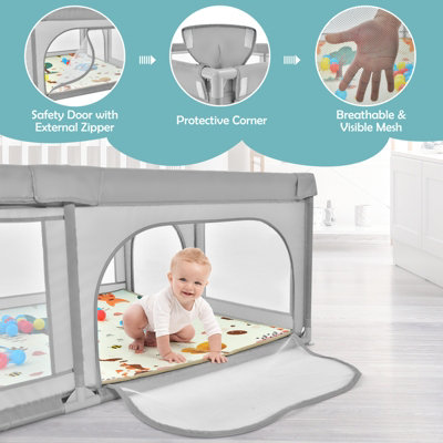Costway Baby Playpen Child Safety Gate Portable Activity Area for Children - 8