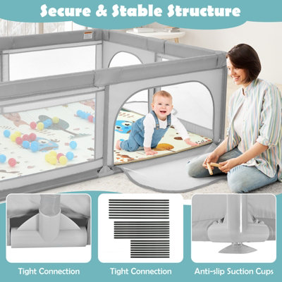 Costway Baby Playpen Child Safety Gate Portable Activity Area for Children - 9