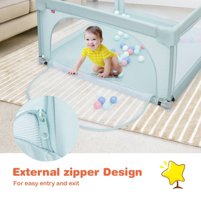 Costway Baby Playpen Indoor Outdoor Kids Activity Center Safety Gates w/ Ocean Balls - 5