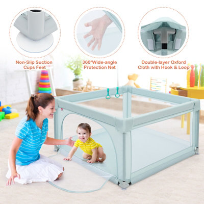 Costway Baby Playpen Indoor Outdoor Kids Activity Center Safety Gates w/ Ocean Balls - 6