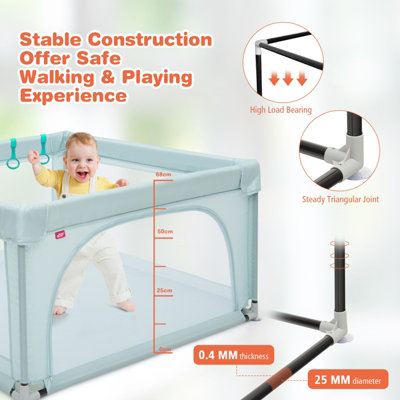 Costway Baby Playpen Indoor Outdoor Kids Activity Center Safety Gates w/ Ocean Balls - 7