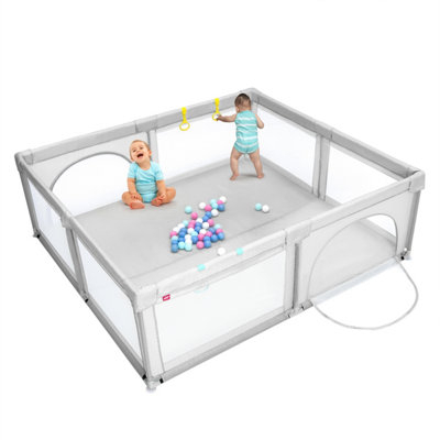 Costway Baby Playpen Portable Large Safety Infant Activity Center W/ 50 PCS Ocean Balls