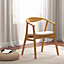 Costway Bamboo Accent Chair Dining Chair with Soft Padded Seat Cushion Armchair Natural