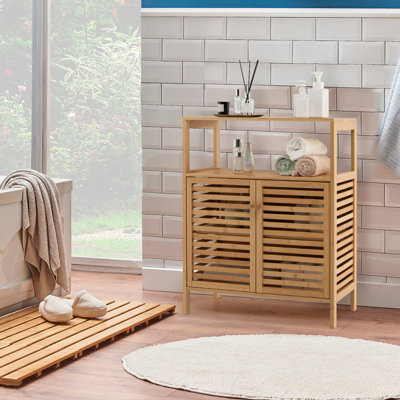 Costway Bathroom Floor Cabinet Storage Organizer Free-Standing w