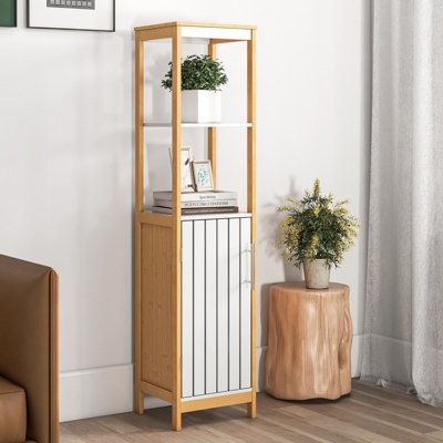 Bathroom storage deals cabinet bamboo