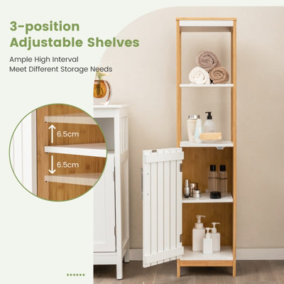 Bamboo bathroom deals floor cabinet