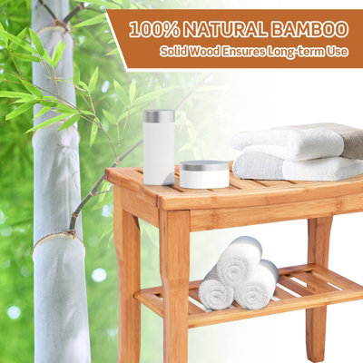 Bamboo Bench Plastic Shower Bench That Looks Like Wood EcoDecors