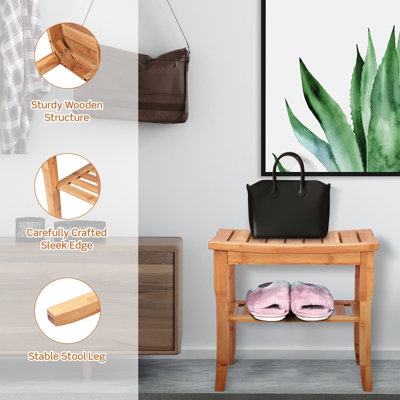 WILLOWYBE SC10 Sauna Shower Folding Stool Waterproof Wood
