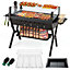 Costway Barbecue Charcoal Grills Stainless Steel Camping BBQ Grill w/ Wind Guard