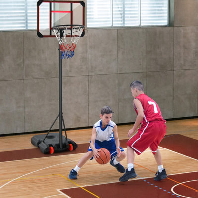 Costway Basketball Backborad Hoop Net Set 193-248cm Adjust Basketball Goal System - 4