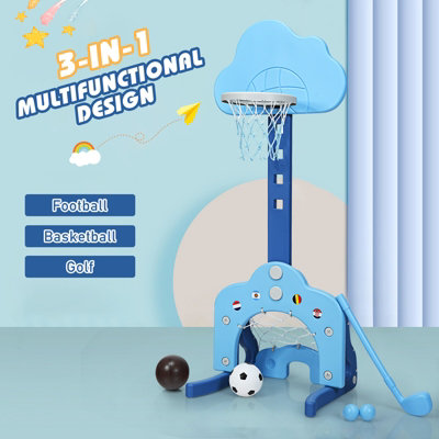 HOMASIS 3 In 1 Kinder Basketballkorb Set, Multifunk Produktbild-Vorschau 8