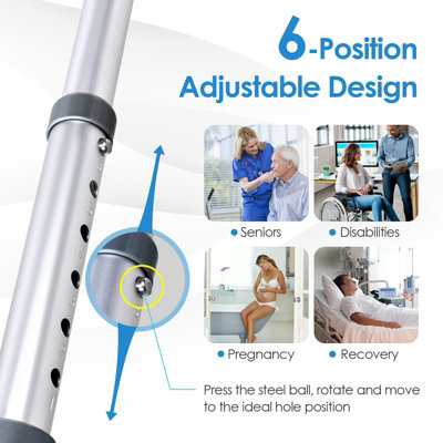 Costway Bath Chair Height Adjustable Padded Tub Shower Bench Seat Portable Bathroom Stool - 3