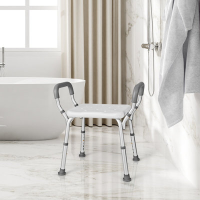Costway Bath Chair Shower Bench Height Adjustable Shower Seat Bathroom Bathtub Stool