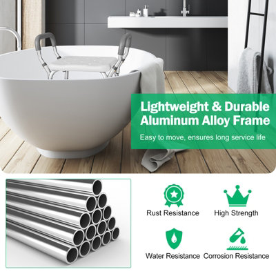 Costway Bath Chair Shower Bench Height Adjustable Shower Seat Bathroom Bathtub Stool - 6