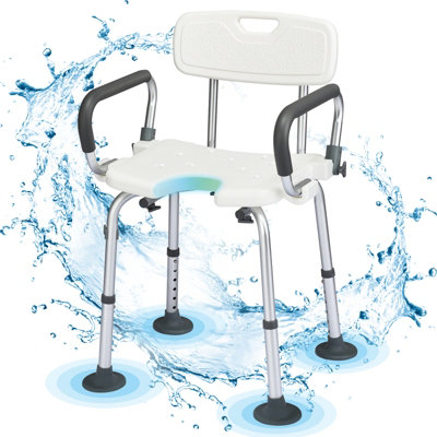 Costway Bath Seat Shower Stool Bathing Chair Safety Adjustable Height