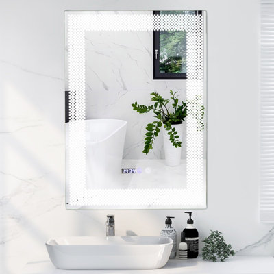 Costway Bathroom Led Vanity Mirror Dimmable Vanity Wall Mirror w/3 ...